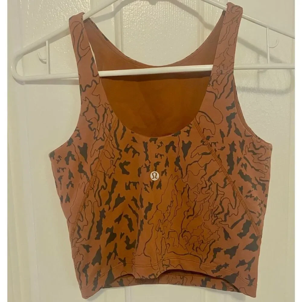 Lululemon Align High-Neck Tank Size 6 Camo Contour Jacquard Ancient Copper NWOT - Picture 4 of 5